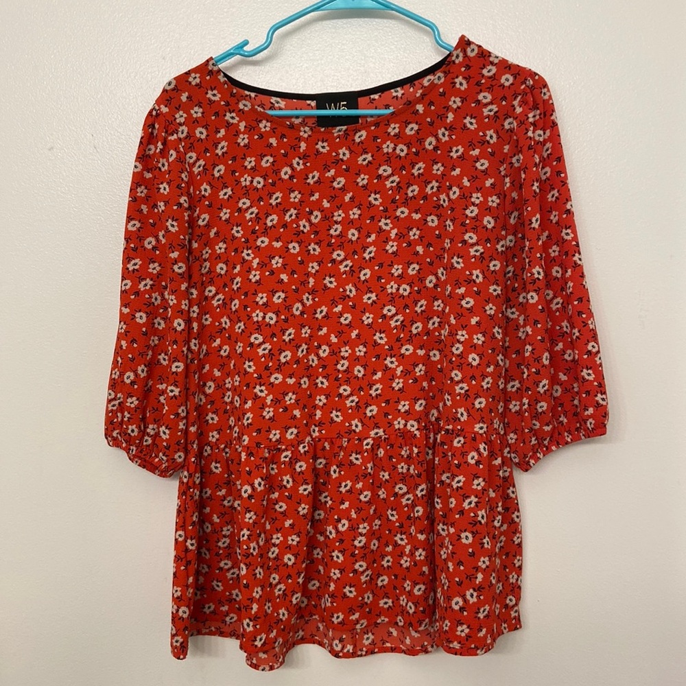 Floral Flowy Peplum Blouse